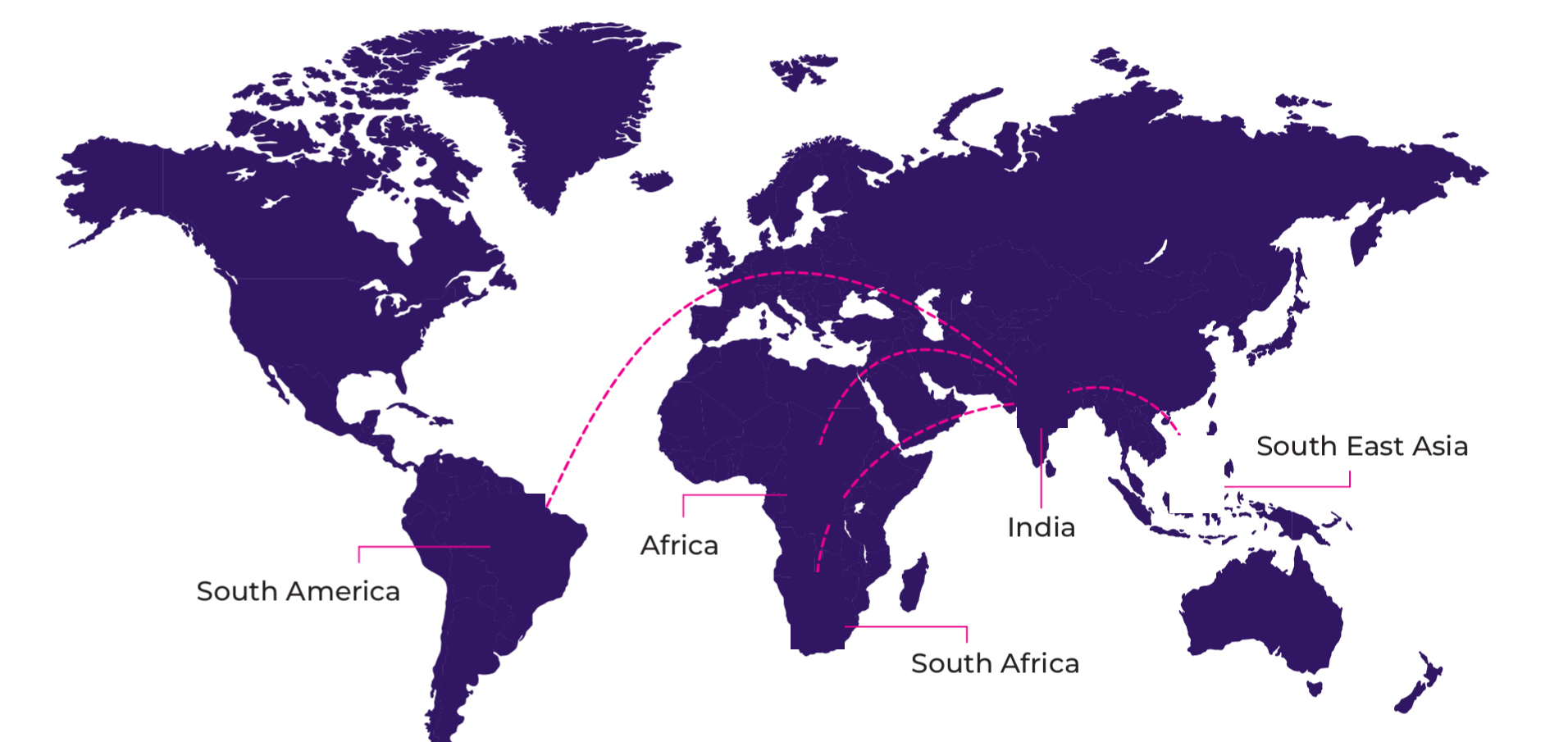 World map showing global presence